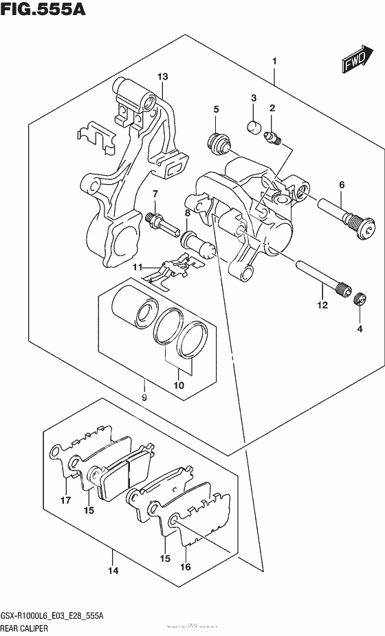 Задний тормозной суппорт (Gsx-R1000L6 E03)