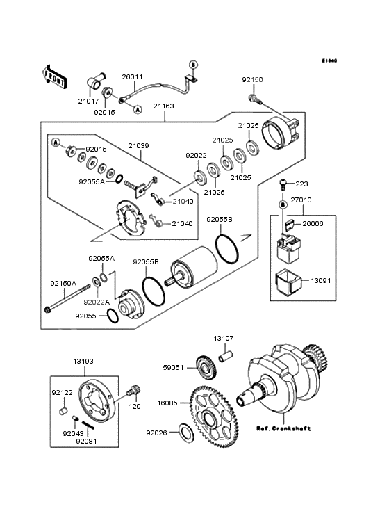 Starter motor/starter clutch