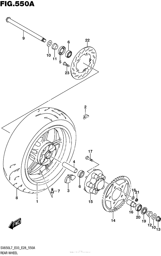 Заднее колесо (Sv650L7 E03)