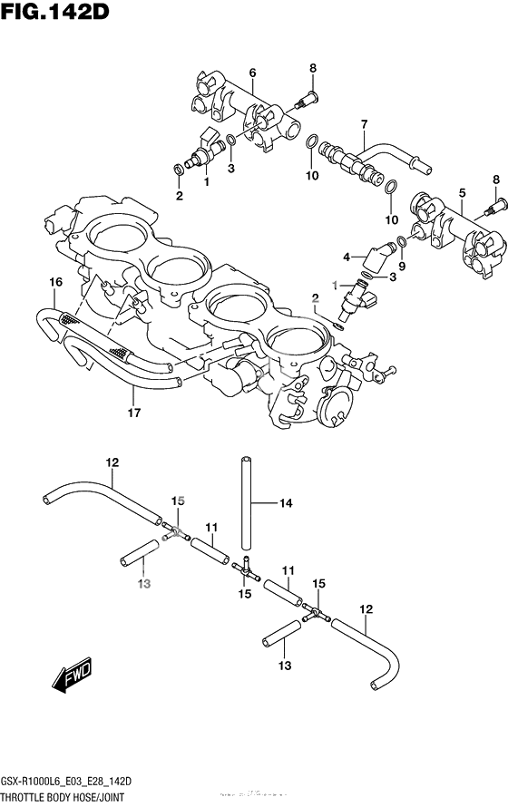 Throttle Body Hose/joint (Gsx-R1000Al6 E28)