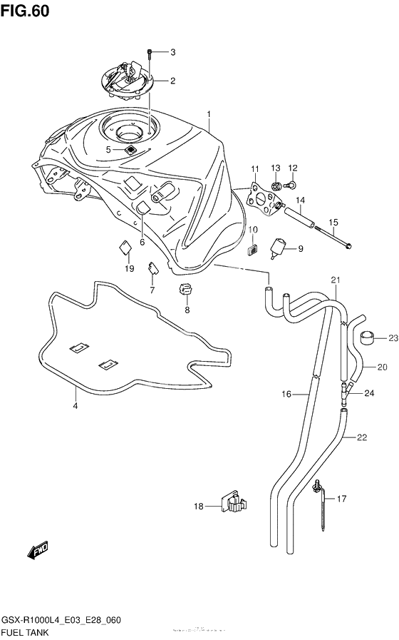 Топливный бак (Gsx-R1000L4 E28)