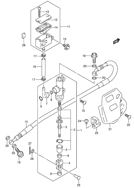 Rear master cylinder