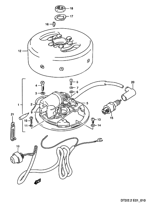 Magneto              

                  (DT2,MODEL:86~89); NOTE :  REFER TO FIG.11 (C-6) FOR DT2/DT2.2,MODEL:90~00