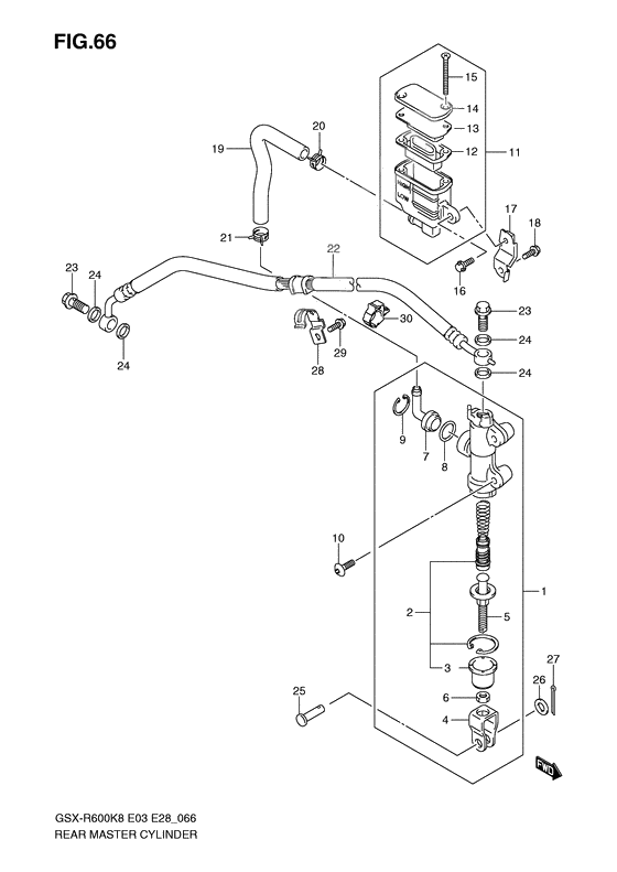 Rear master cylinder