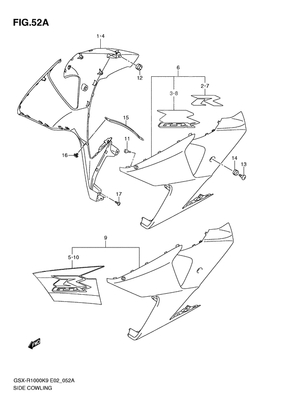 Side cowling              

                  Model l0