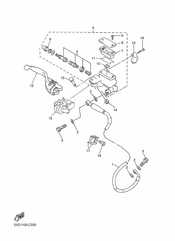 Front master cylinder