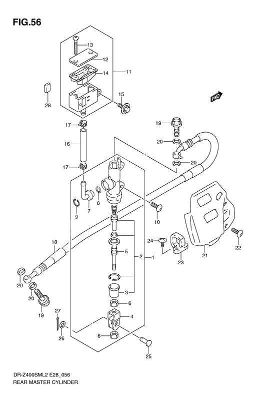 Rear master cylinder