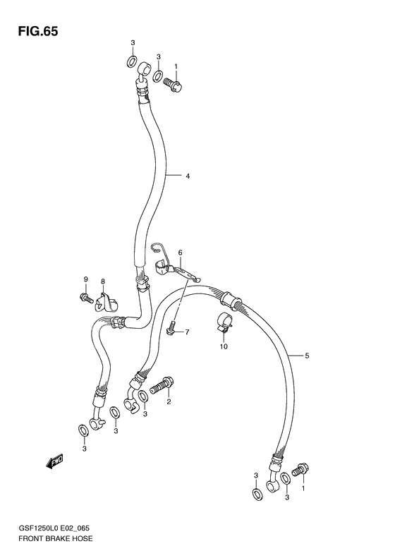 Front brake hose              

                  Gsf1250l0