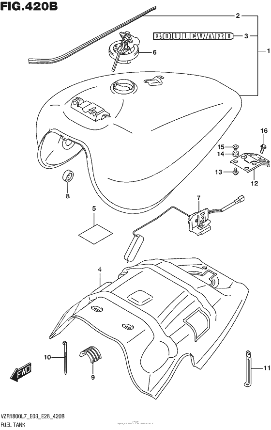 Топливный бак (Vzr1800Bzl7 E03)