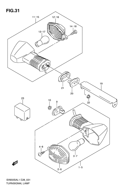 Turnsignal front & rear lamp