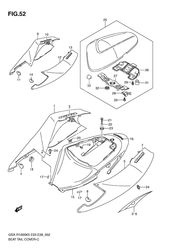 Seat tail cover              

                  Model k5