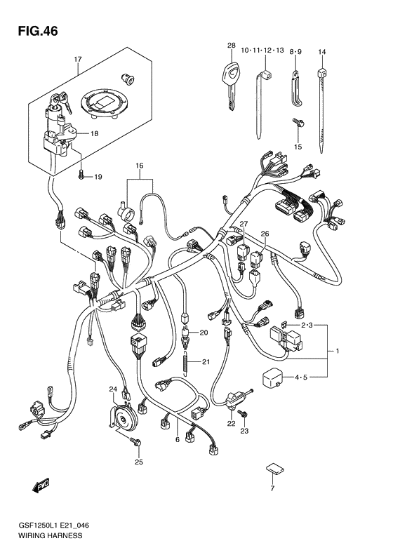 Wiring harness              

                  Gsf1250l1 e21