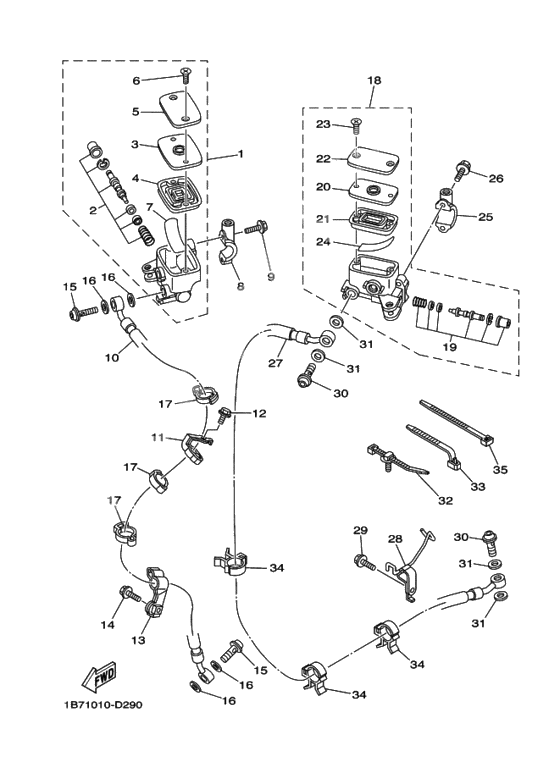 Front master cylinder