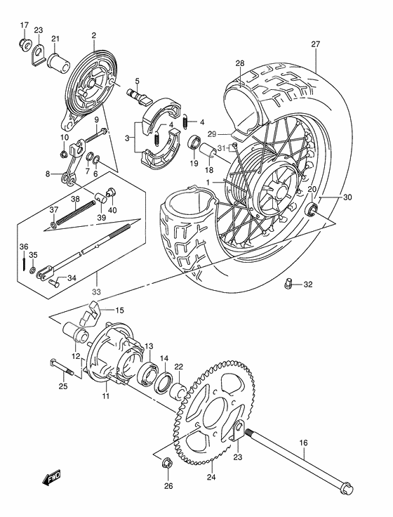 Rear wheel complete assy