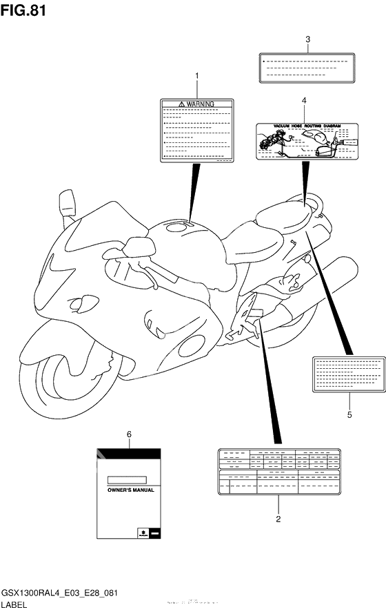 Информационные наклейки (Gsx1300Ral4 E33)