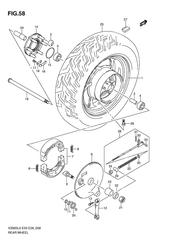 Rear wheel complete assy