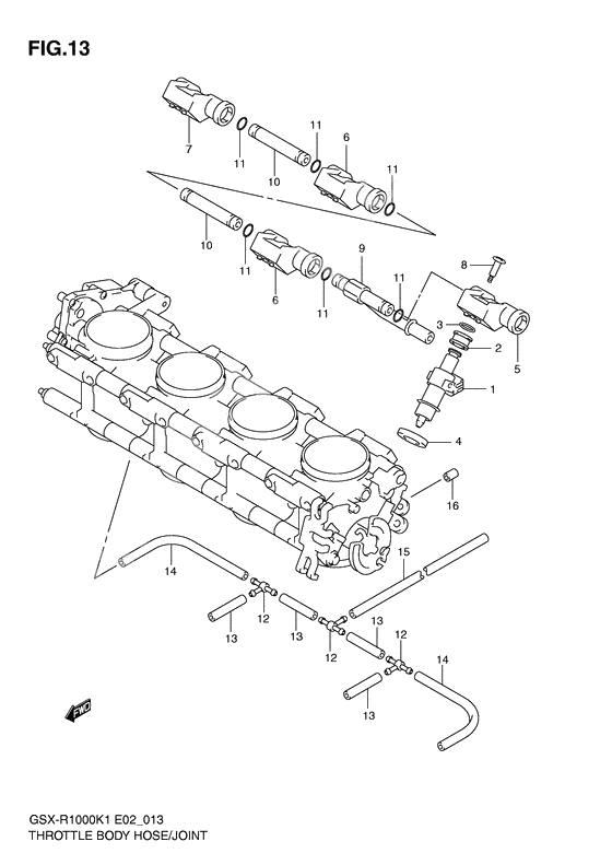 Throttle body hose/joint              

                  Gsx-r1000k1