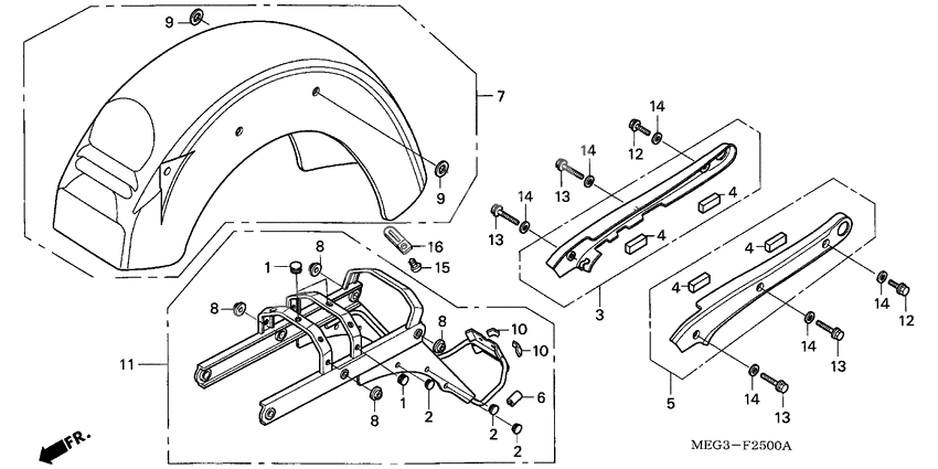 Rear fender/grab rail