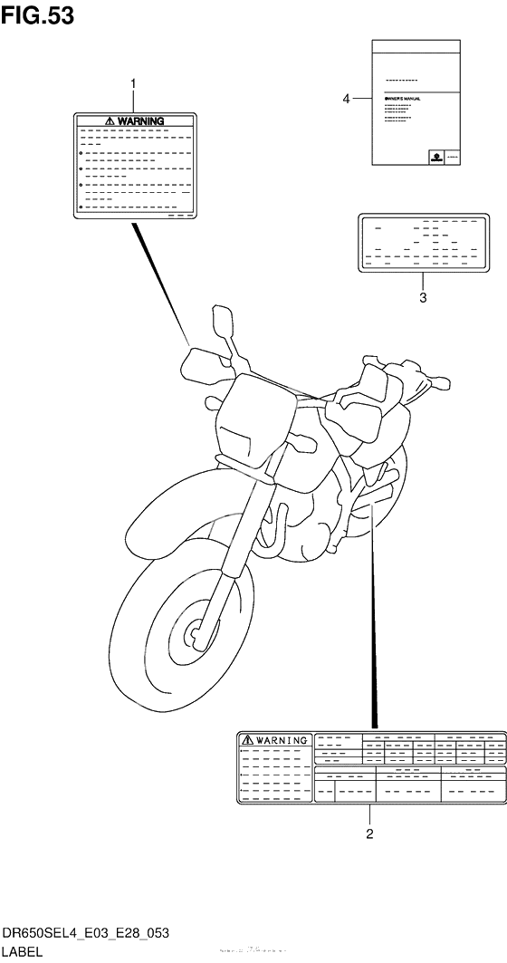 Информационные наклейки (Dr650Sel4 E03)