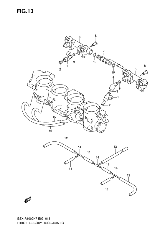 Throttle body hose/joint