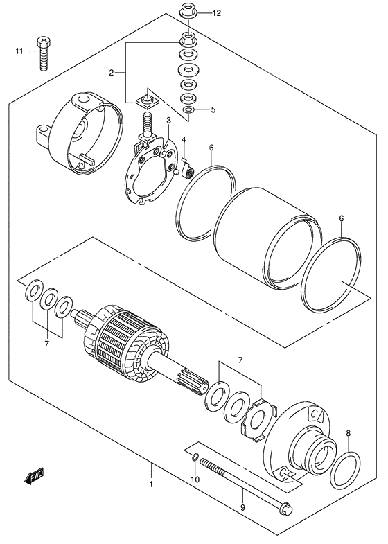 Starting motor