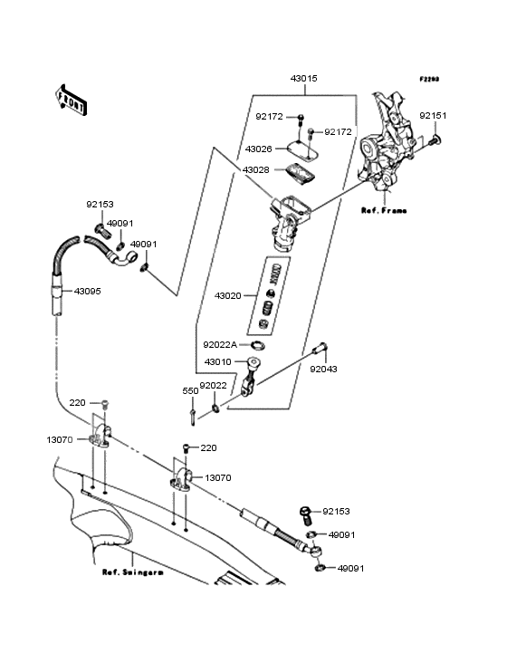 Rear master cylinder