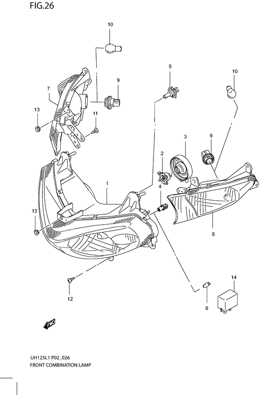 Front combination lamp