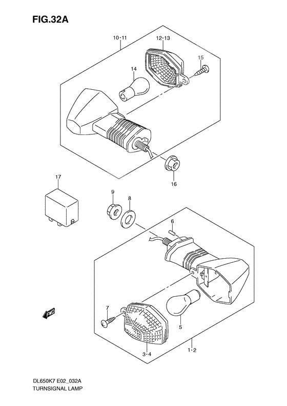 Turnsignal front & rear lamp              

                  Model k9/l0