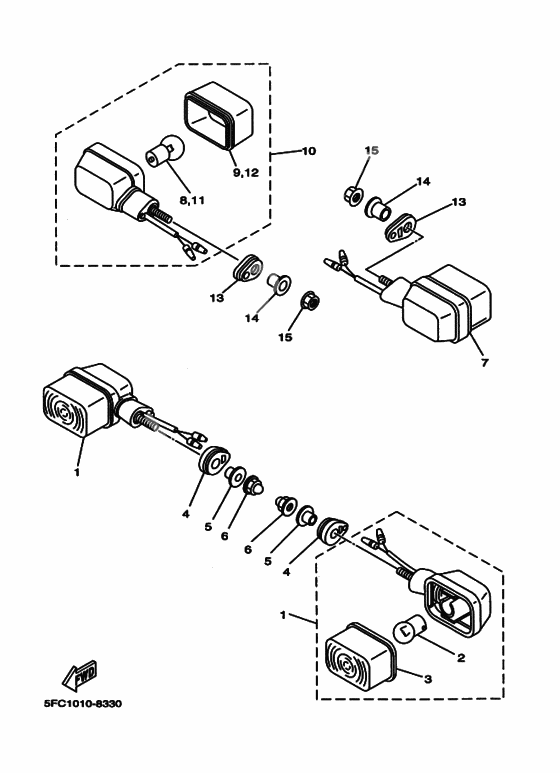 Rear flasher light assy