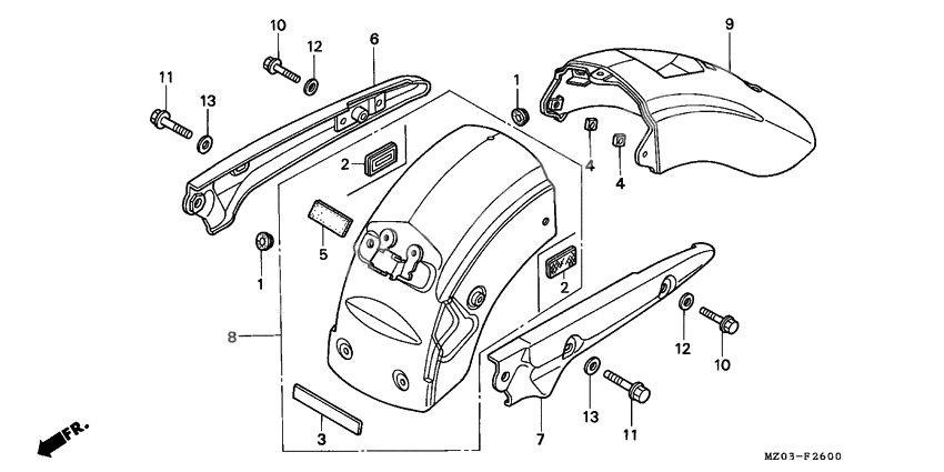 Rear fender/grab rail