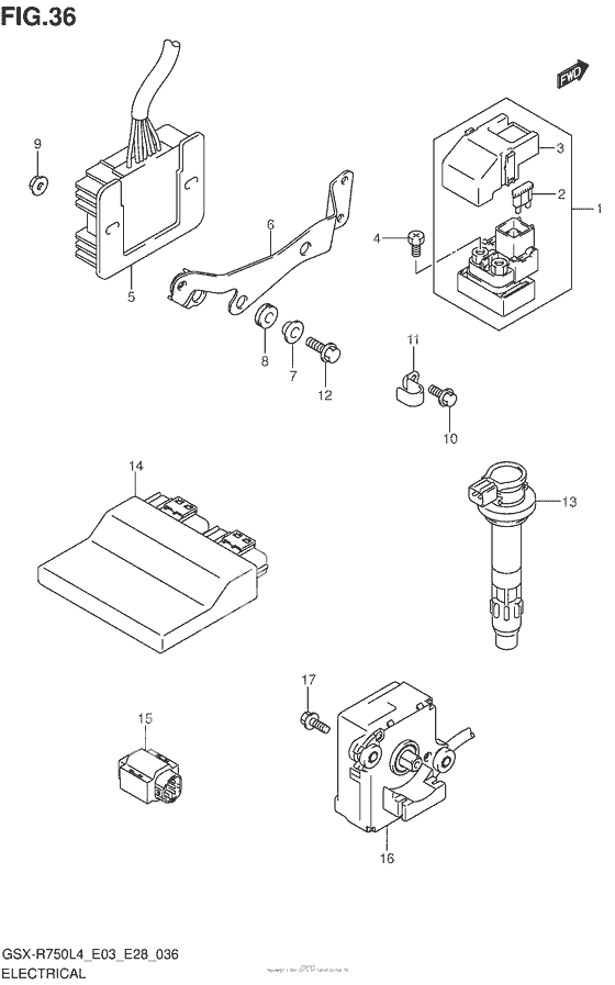 Электрооборудование (Gsx-R750L4 E28)