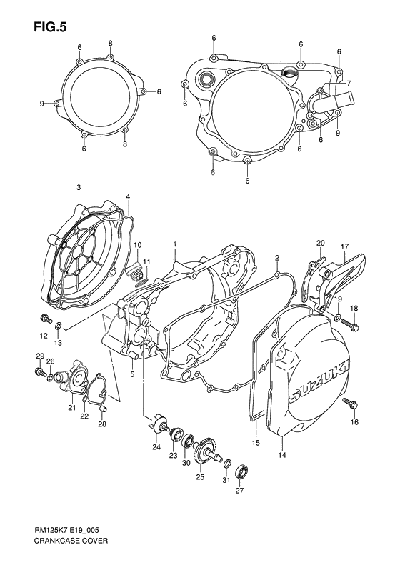 Crankcase cover-water pump