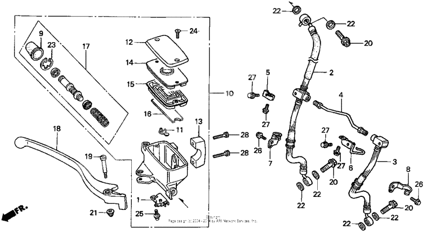 Fr. brake master cyl.