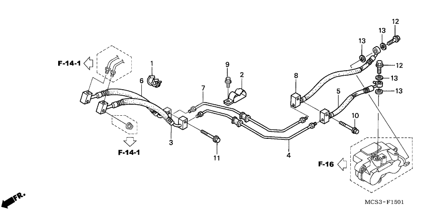 Rear brake hose              

                  ST1300A