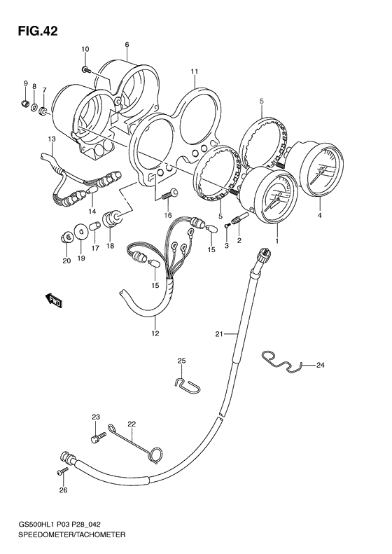 Speedometer - tachometer              

                  Gs500fh p28