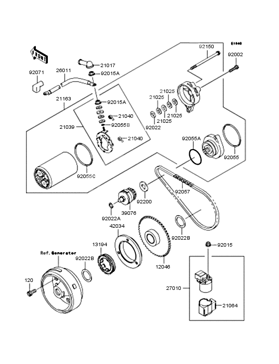 Starter motor/starter clutch