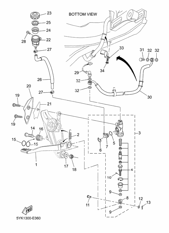 Rear master cylinder