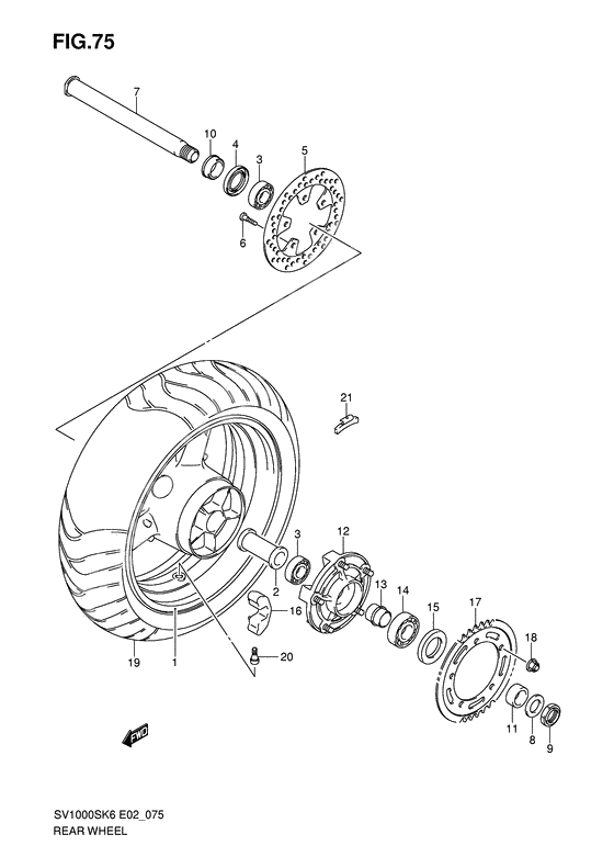 Rear wheel complete assy