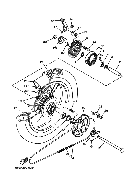 Rear wheel complete assy