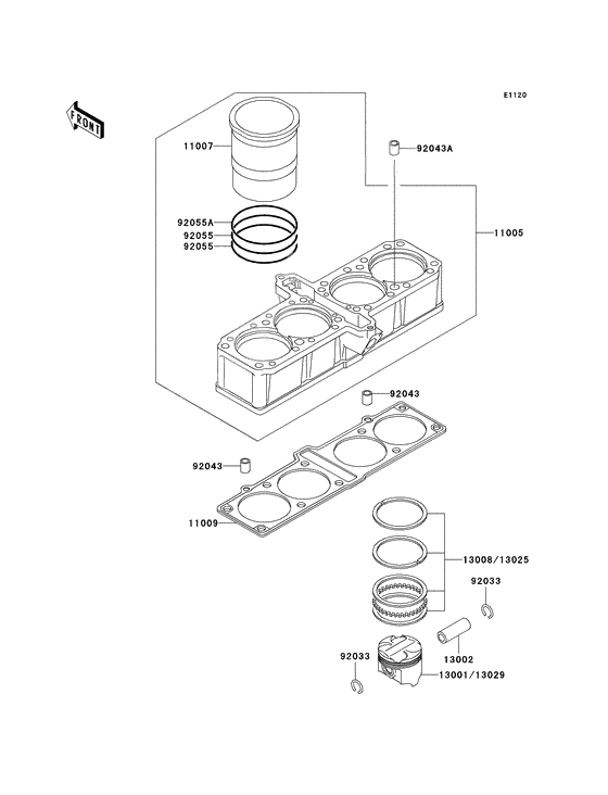 Cylinder/piston