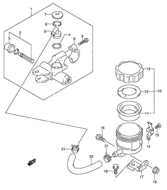 Front master cylinder