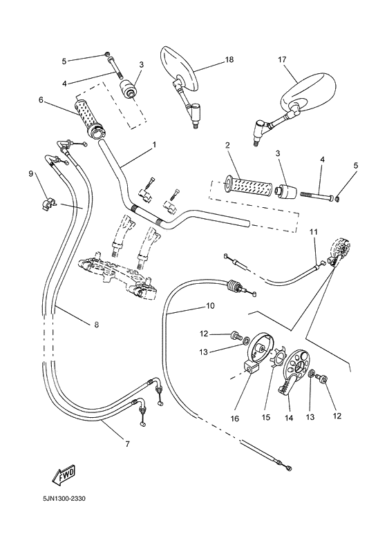 Steering handle. cable
