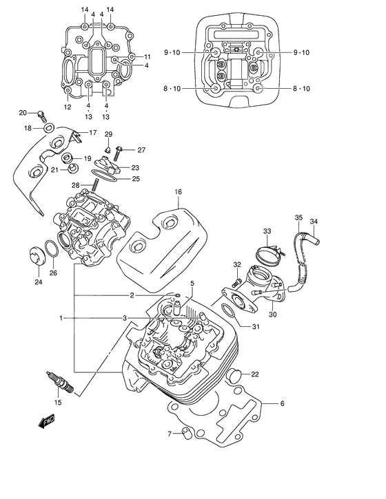 Cylinder head              

                  Front