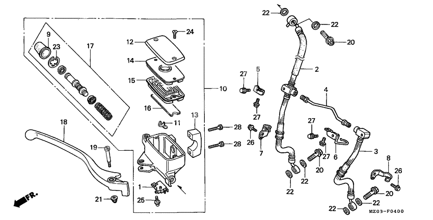 Fr. brake master cylinder