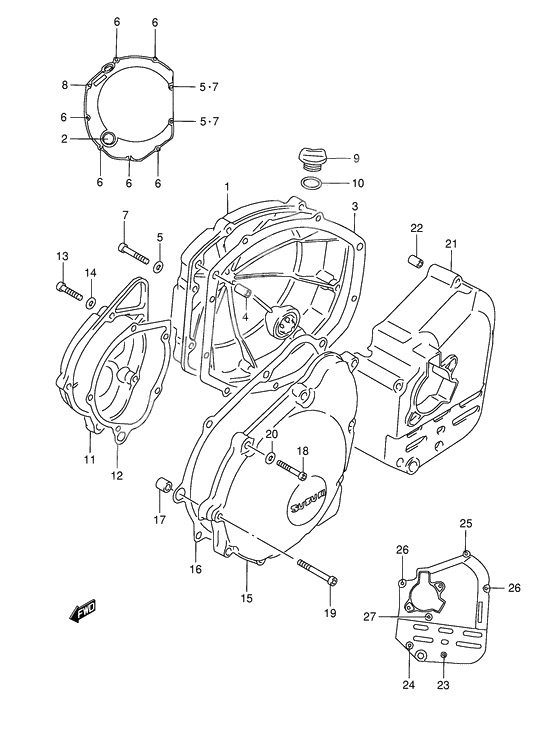 Crankcase cover ass`y (v