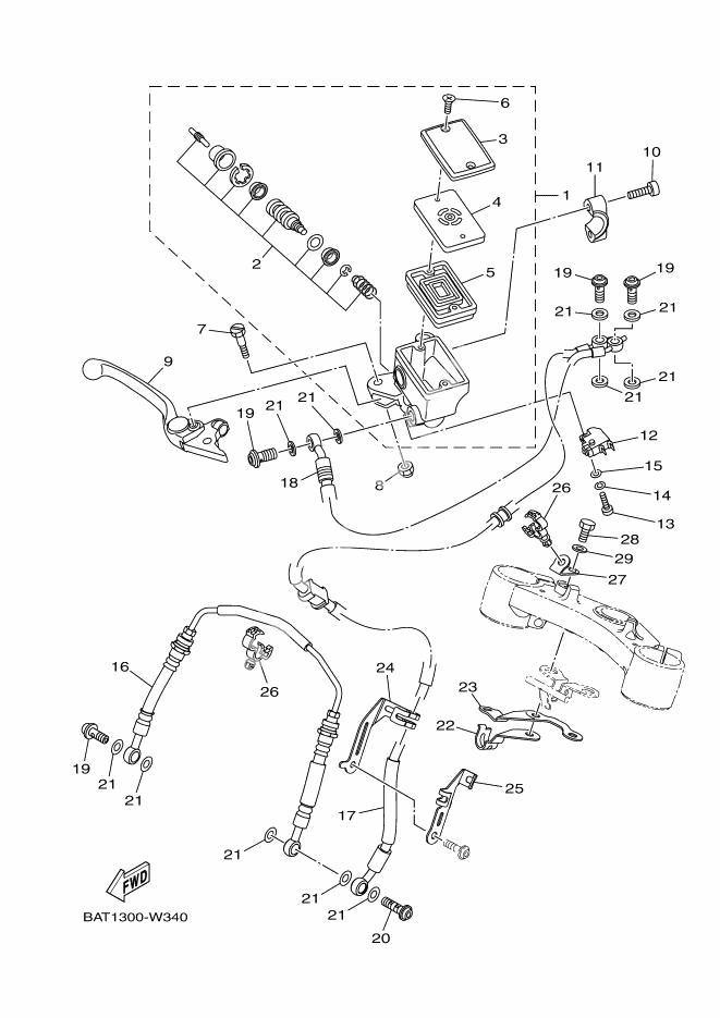 Front master cylinder