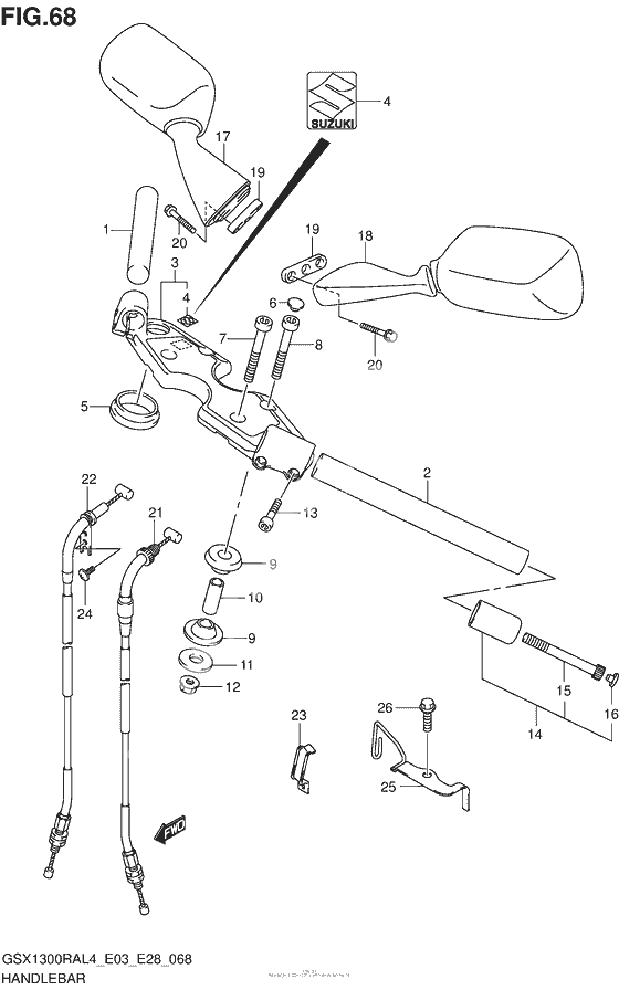 Руль & Тросики (Gsx1300Ral4 E28)