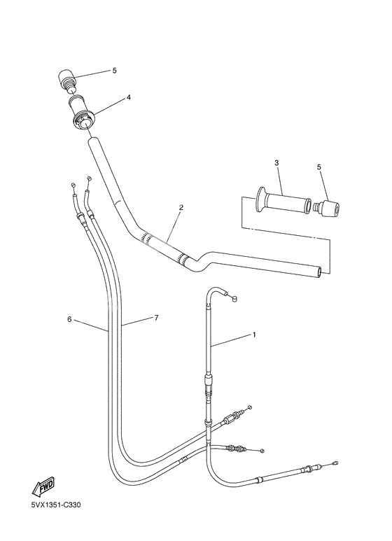 Steering handle & cable