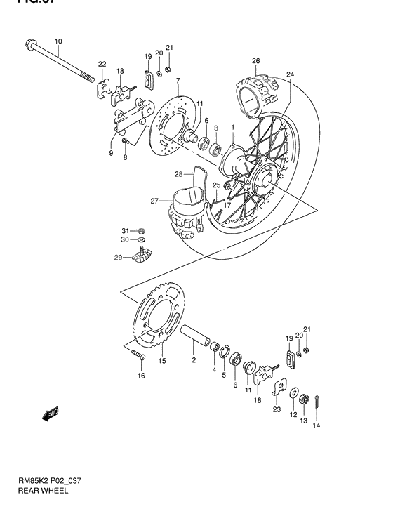 Rear wheel complete assy