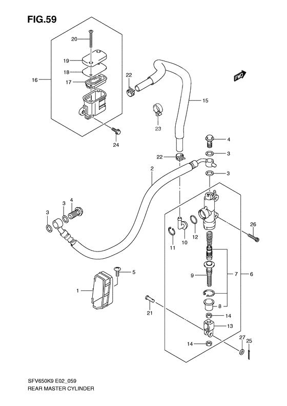 Rear master cylinder              

                  Sfv650k9/uk9/l0/ul0